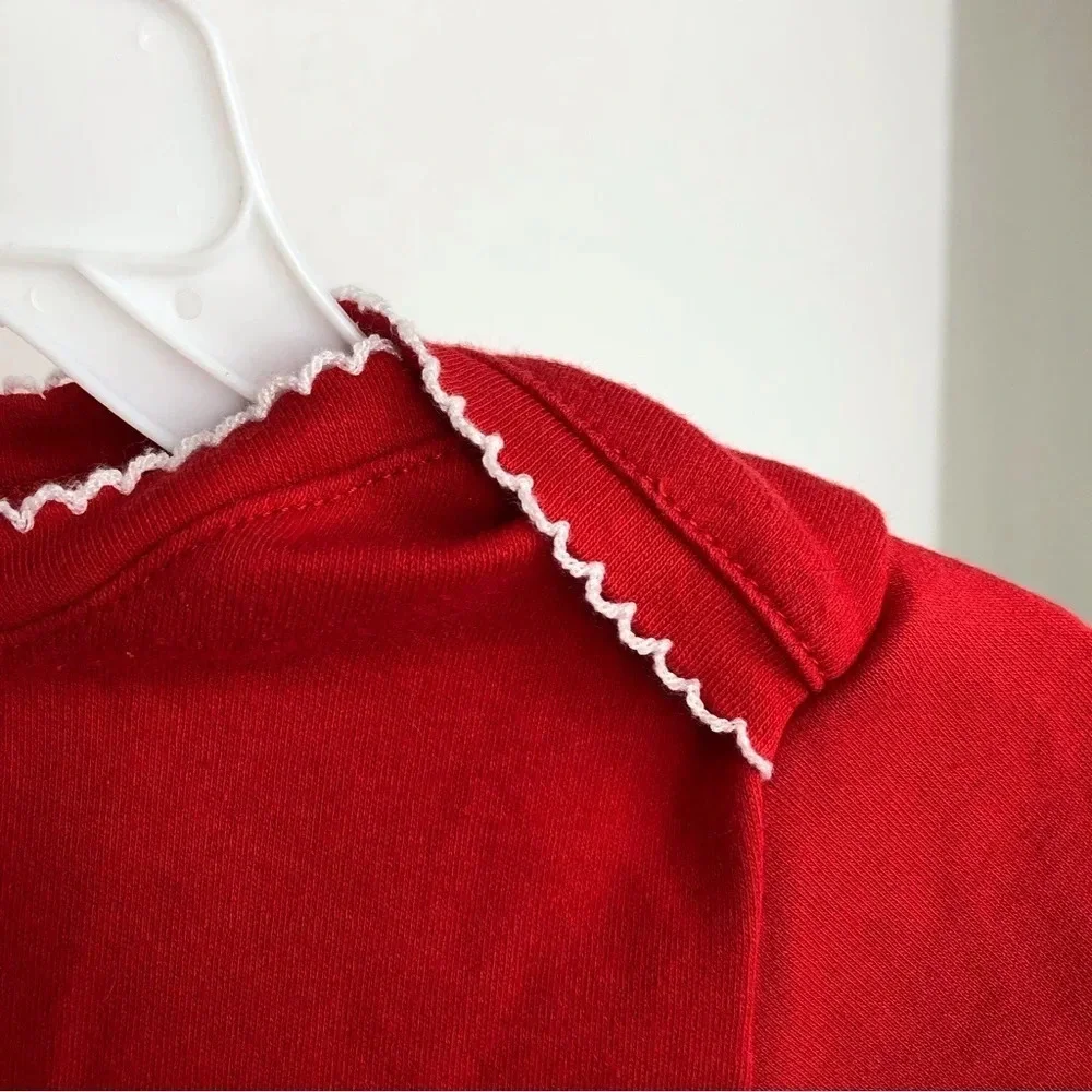 Bella Bliss Christmas pajamas red 2 piece set Snowman embroidery‎ size 3 months